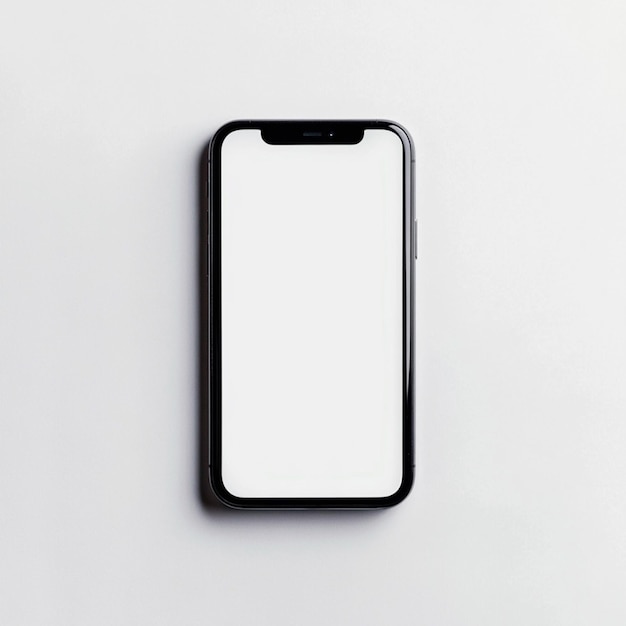 ein schwarzes Telefon mit weißem Bildschirm, weißes BG