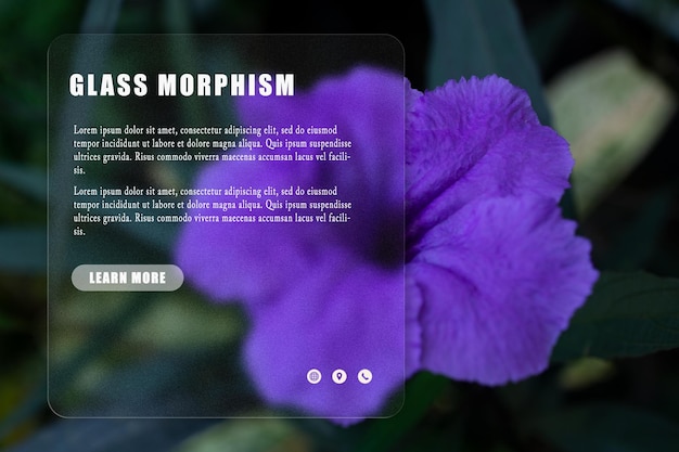 Ein Screenshot einer violetten Blume mit der Wortklasse Morphim darauf