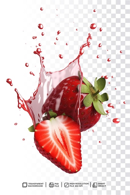 Ein Spritzer Erdbeersaft mit einem Spritzer Flüssigkeit