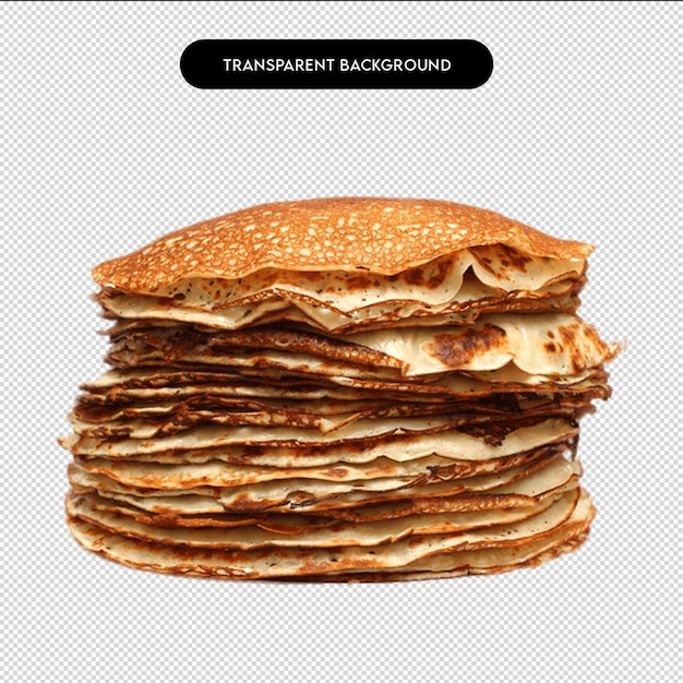 ein Stapel Pfannkuchen mit einem Etikett, auf dem steht, dass es unten kostenlos ist