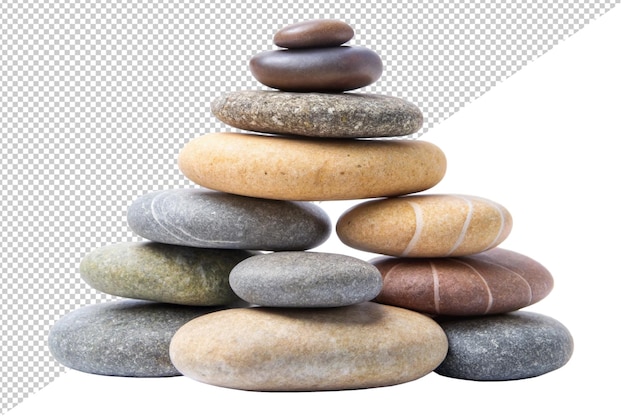 ein Stapel von Felsen mit einem, der einen Kreis verschiedener Farben hat