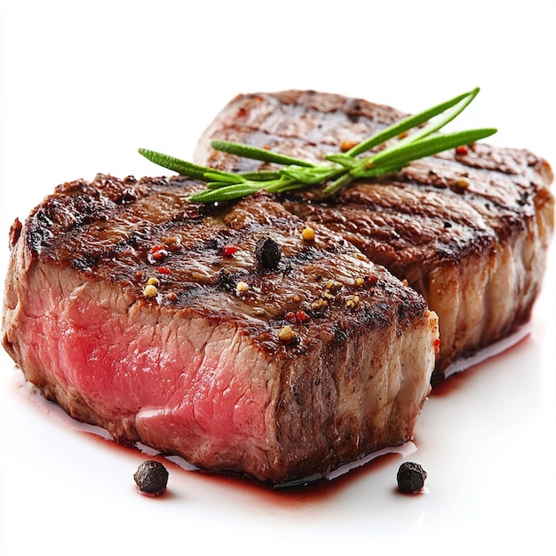 ein Steak mit Gewürzen darauf