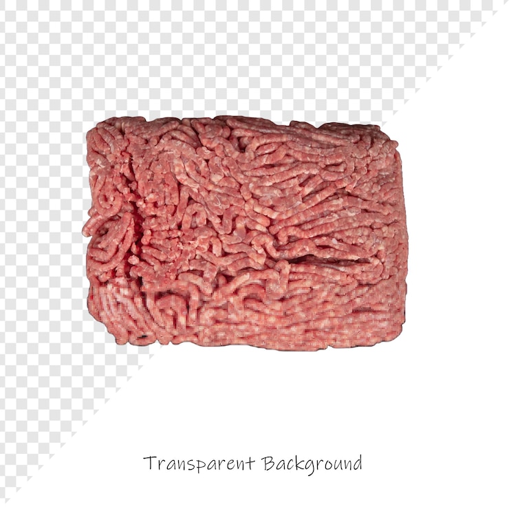 PSD ein stück fleisch, auf dem transparent steht
