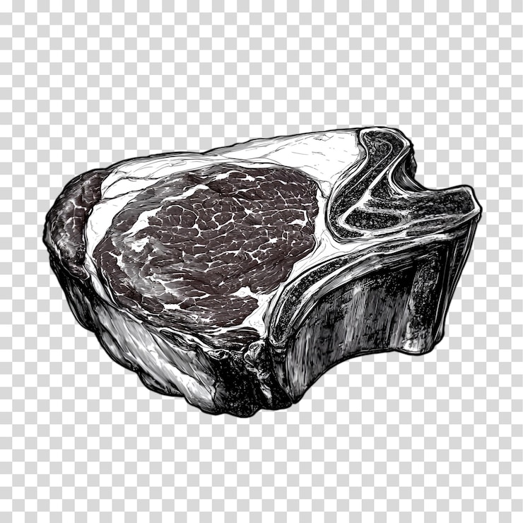 PSD ein stück fleisch, das auf einem durchsichtigen hintergrund mit png-ausschnitt isoliert ist