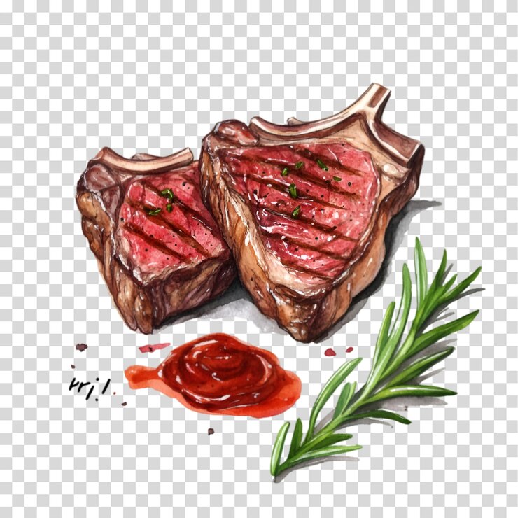 PSD ein stück fleisch, das auf einem durchsichtigen hintergrund mit png-ausschnitt isoliert ist
