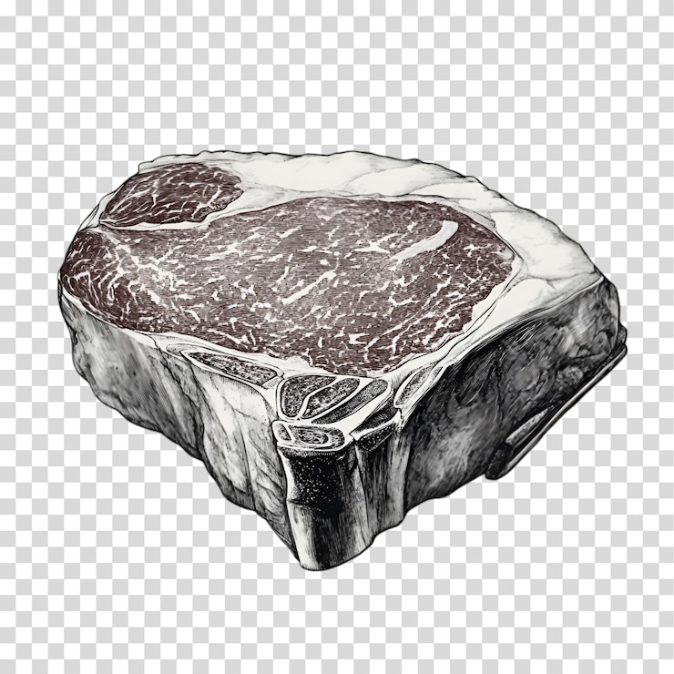PSD ein stück fleisch, das auf einem durchsichtigen hintergrund mit png-ausschnitt isoliert ist