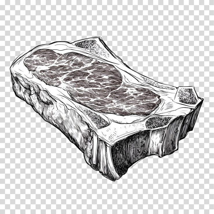 PSD ein stück fleisch, das auf einem durchsichtigen hintergrund mit png-ausschnitt isoliert ist