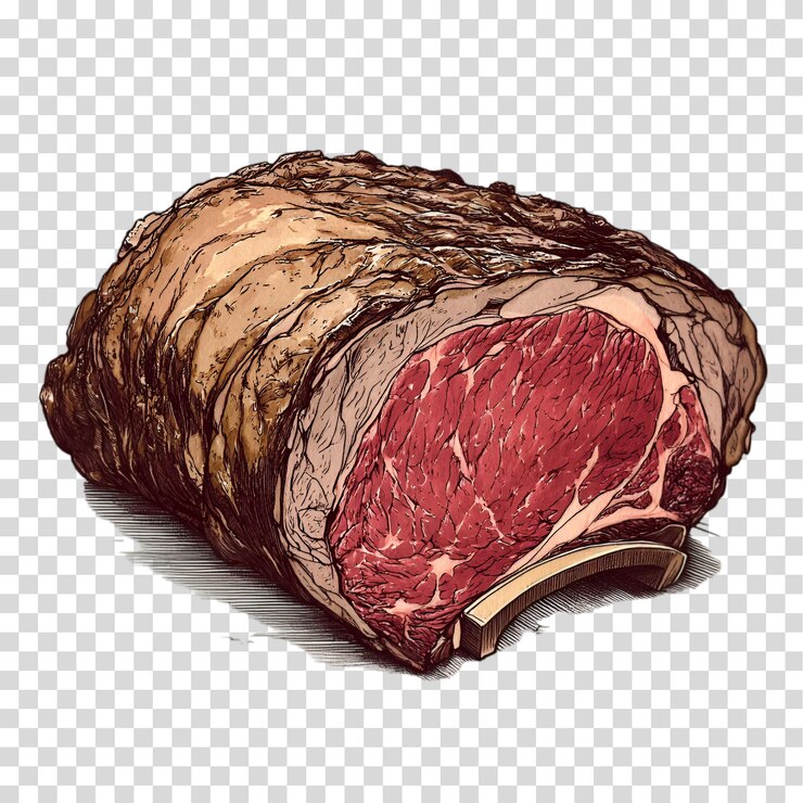 PSD ein stück fleisch, das auf einem durchsichtigen hintergrund mit png-ausschnitt isoliert ist