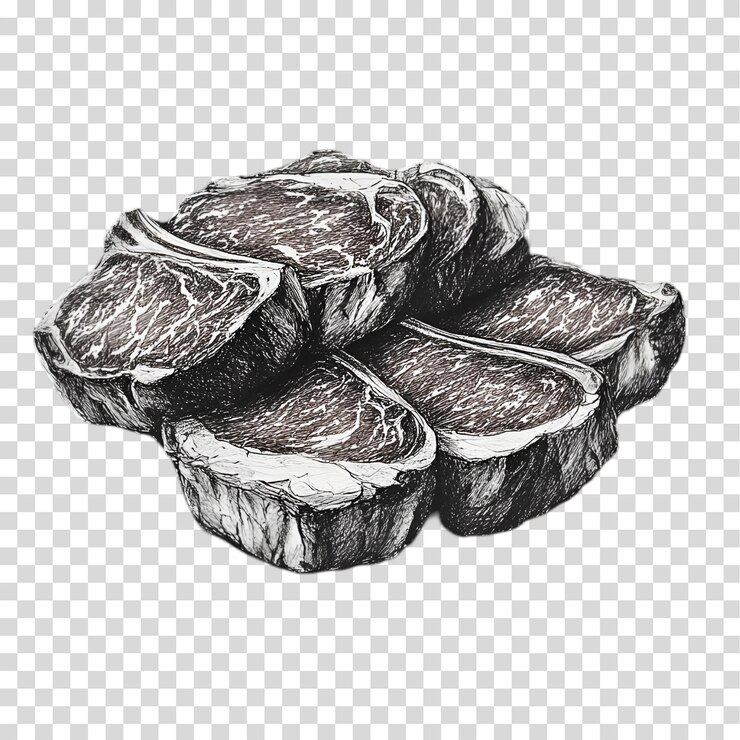 PSD ein stück fleisch, das auf einem durchsichtigen hintergrund mit png-ausschnitt isoliert ist