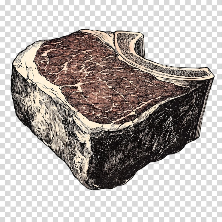 PSD ein stück fleisch, das auf einem durchsichtigen hintergrund mit png-ausschnitt isoliert ist