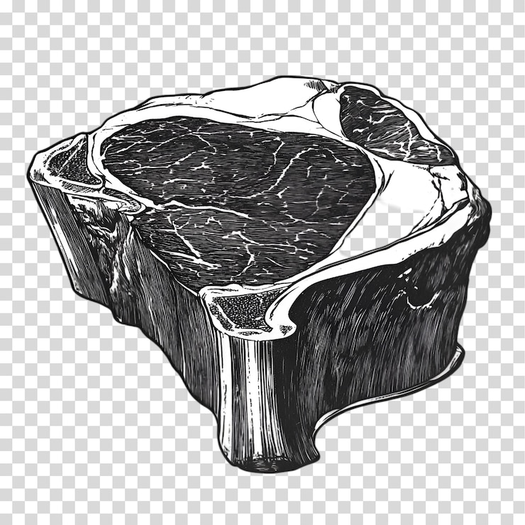 PSD ein stück fleisch, das auf einem durchsichtigen hintergrund mit png-ausschnitt isoliert ist