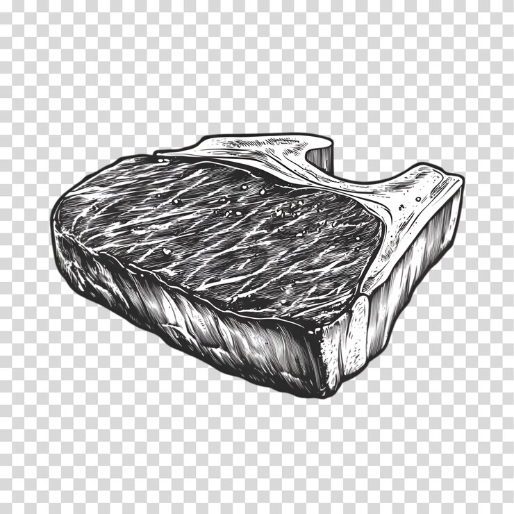 PSD ein stück fleisch, das auf einem durchsichtigen hintergrund mit png-ausschnitt isoliert ist