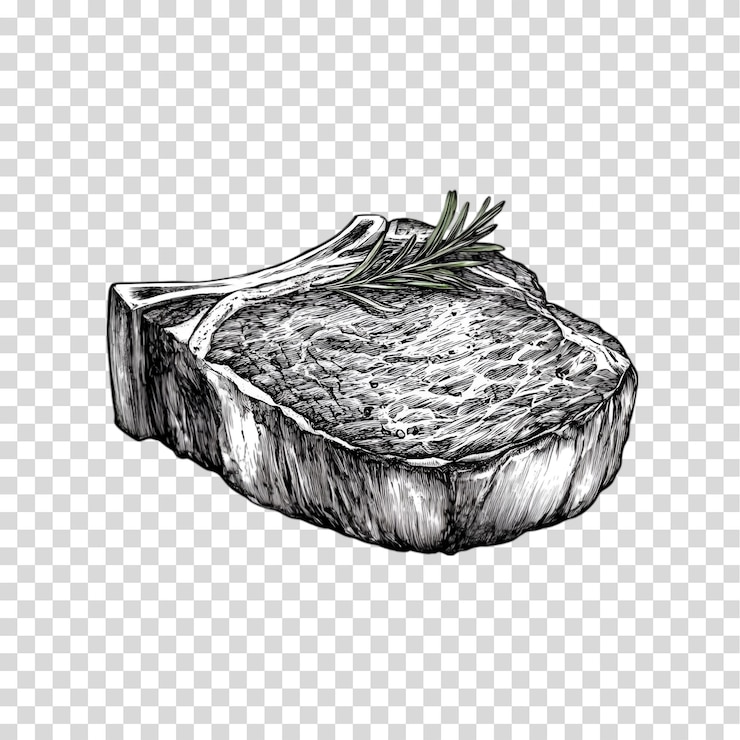 PSD ein stück fleisch, das auf einem durchsichtigen hintergrund mit png-ausschnitt isoliert ist