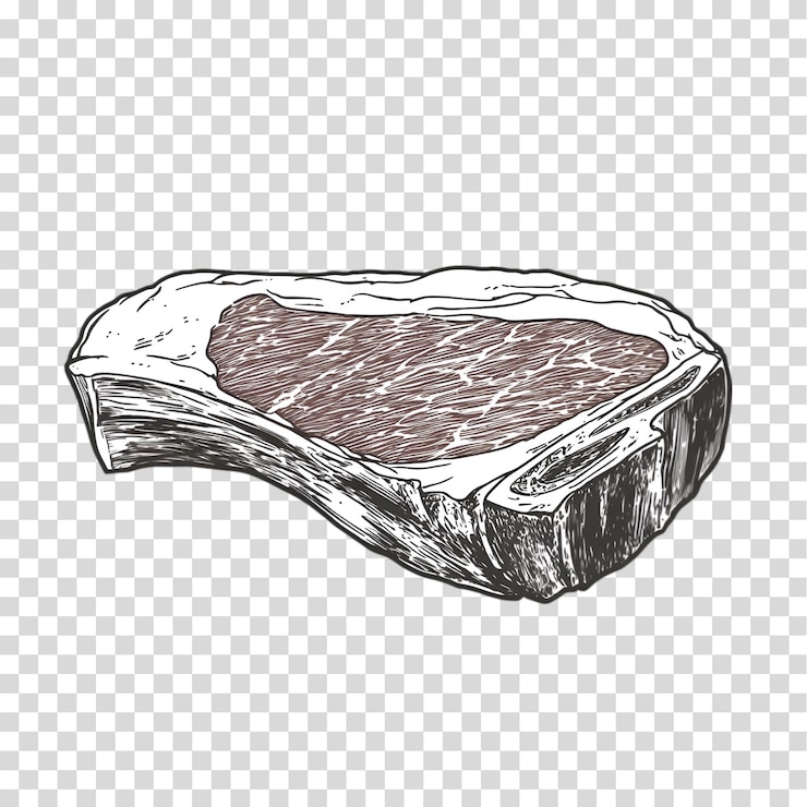 PSD ein stück fleisch, das auf einem durchsichtigen hintergrund mit png-ausschnitt isoliert ist