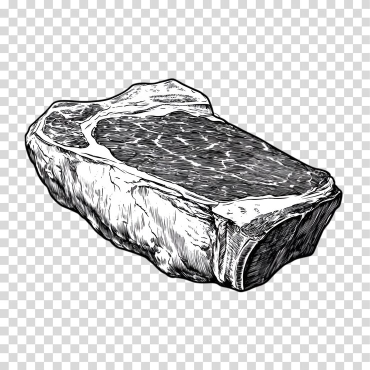 PSD ein stück fleisch, das auf einem durchsichtigen hintergrund mit png-ausschnitt isoliert ist
