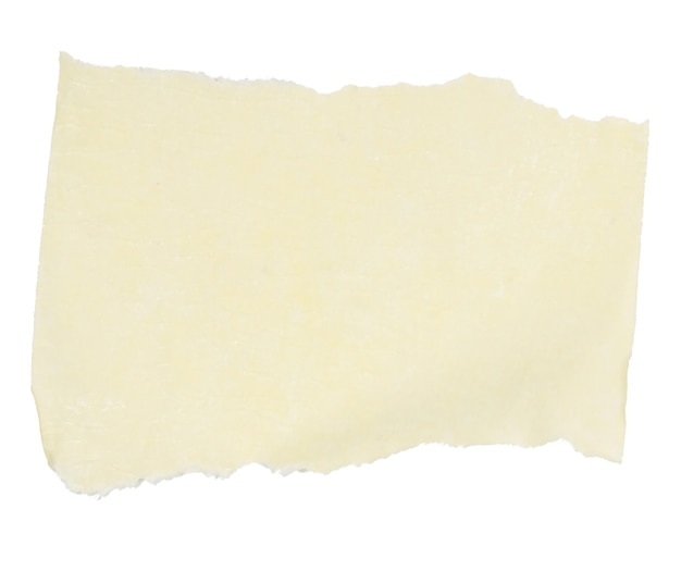 Ein Stück gelbes Papierband auf einem leeren Hintergrund