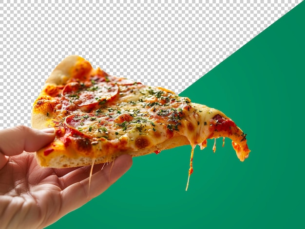 PSD ein stück pizza mit durchsichtigem hintergrund