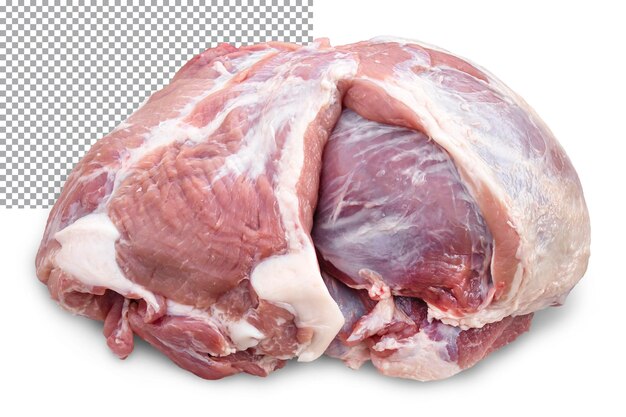 Ein Stück Schweinefleisch auf einem transparenten Hintergrund isoliertes Objekt Das Konzept des Kochens