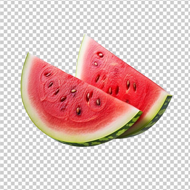 Ein stück sommer-wassermelone, isoliert auf durchsichtigem hintergrund