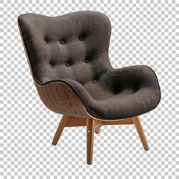 PSD ein stuhl mit einem braunen lederrücken und einem schwarzen lederrück
