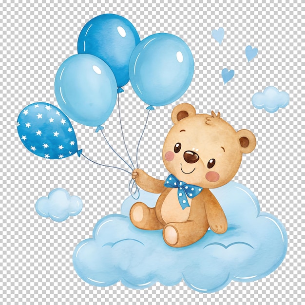 ein süßes Baby-Teddy-Bären-Wasserfarben-Clipart