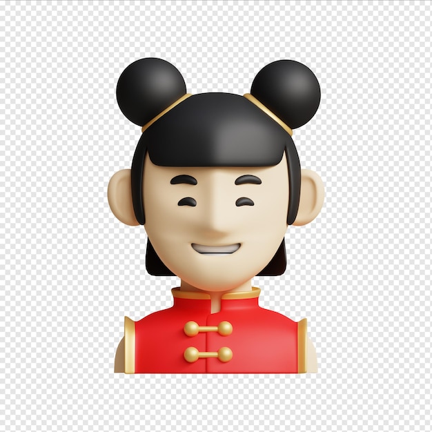 PSD ein süßes chinesisches mädchen in 3d