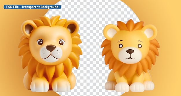 Ein süßes Löwen-Set König des Dschungels 3D als Plastikbad-Spielzeug-Banner