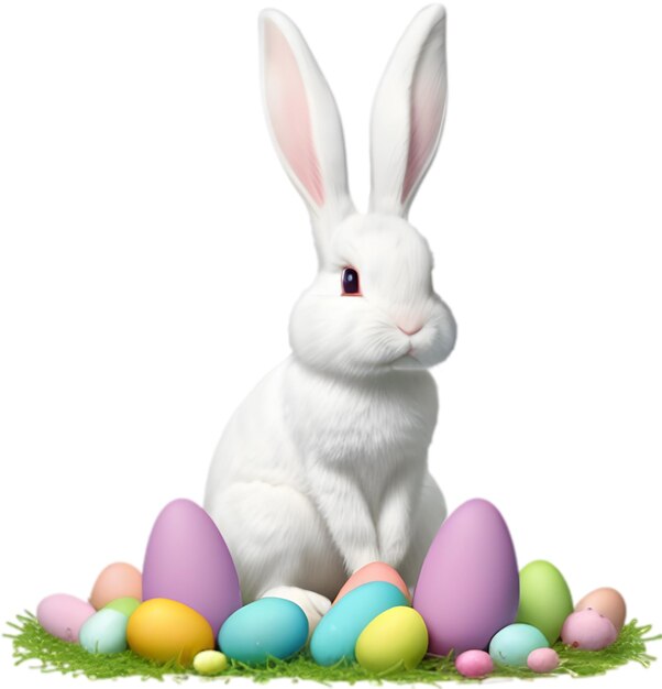 PSD ein süßes osterhase mit ei-clipart