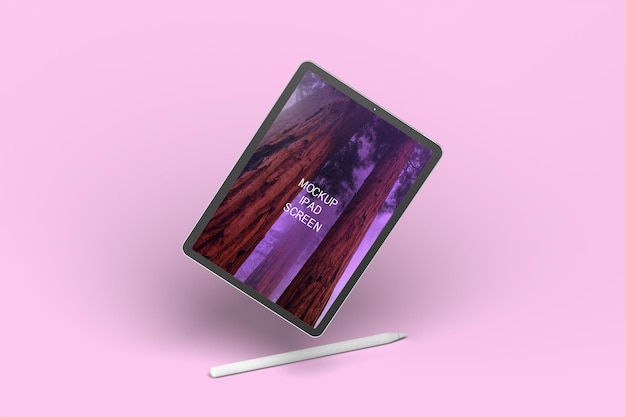 Ein Tablet mit rosa Hintergrund und der Aufschrift „Die Welt ist darauf“