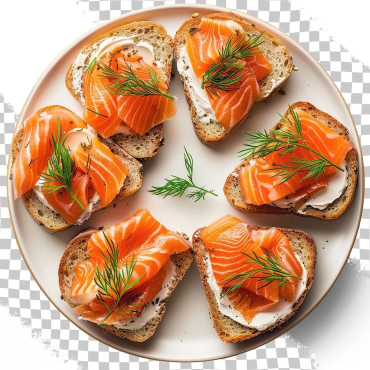 PSD ein teller lachs und lachs mit ein paar anderen zutaten