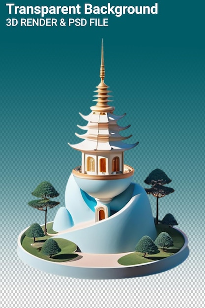 PSD ein tempel mit einem tempel darauf