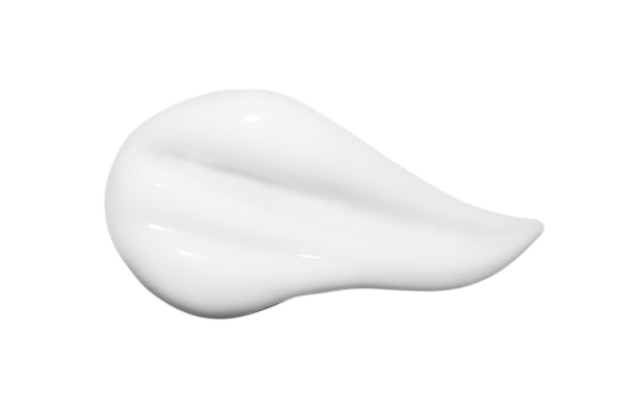 Ein Tropfen flüssiger schmierter weißer Creme ohne PNG-Hintergrund