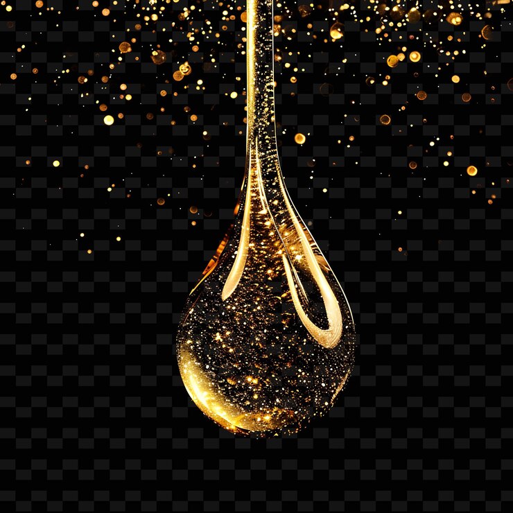 PSD ein tropfen wasser, der gold ist