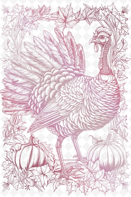 ein Truthahn in einem grafischen Stil