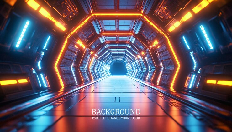 PSD ein tunnel mit einer wand, die sagt: "zurück in die zukunft".