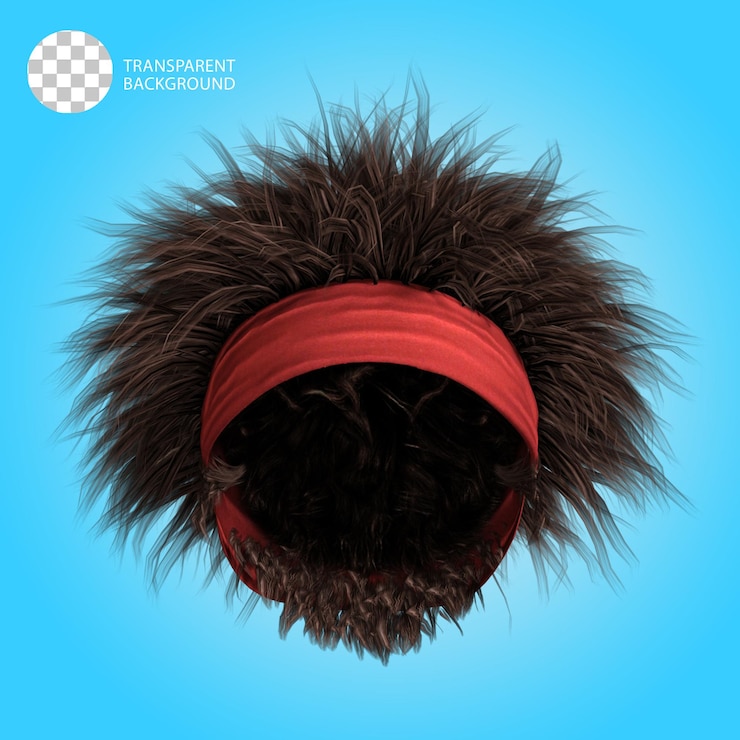 PSD ein verschwommenes kopfband mit einem roten kopfband darauf isoliert 3d-rendering-illustration