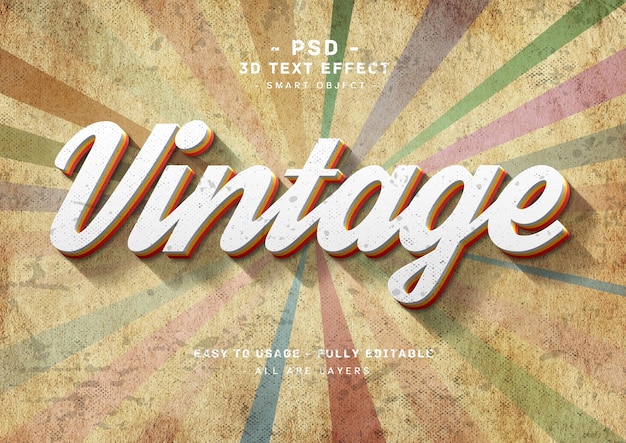 Ein Vintager Texteffekt mit einem bunten Hintergrund