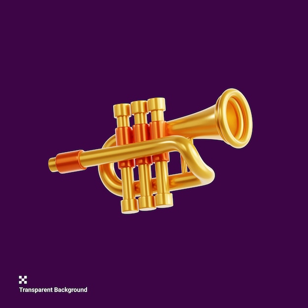 ein violetter Hintergrund mit einer goldenen Trompete und einem violetten Hintergrund