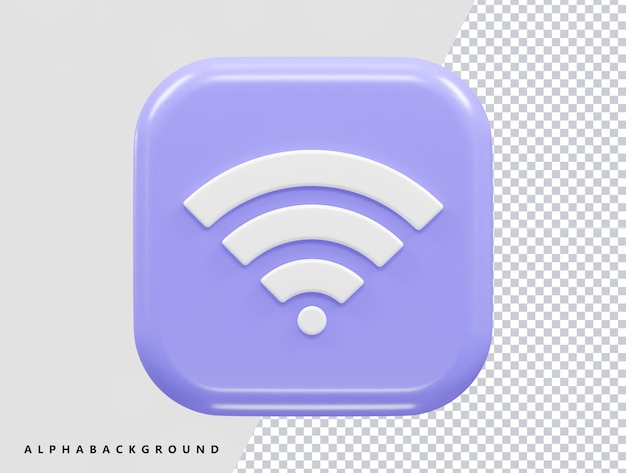 Ein violettes WLAN-Symbol mit dem Text WLAN in der Mitte