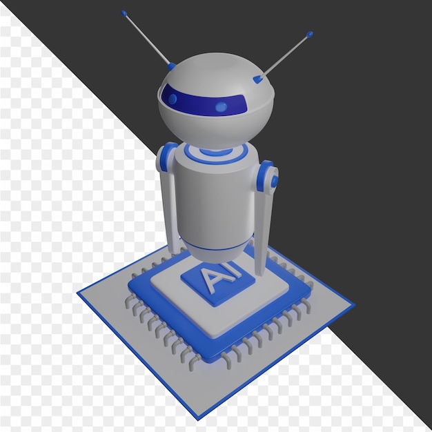 ein von einem Roboter hergestellter Roboter sitzt auf einer Plattform