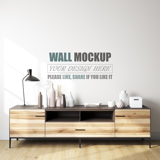Ein Wandmodell mit einer Lampe darauf