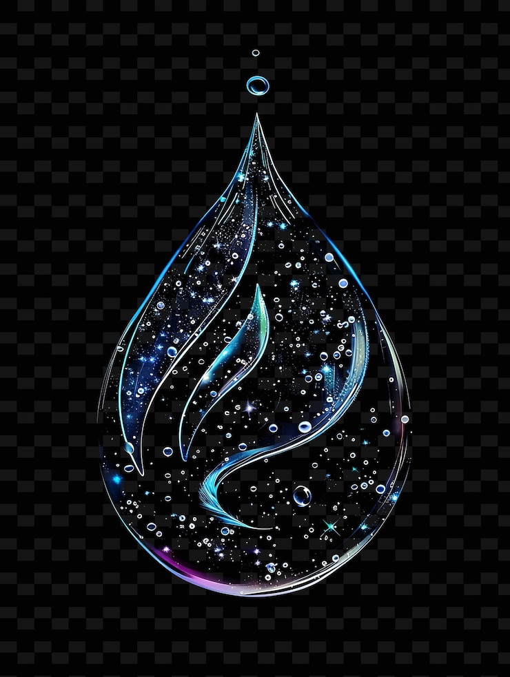 PSD ein wassertropfen, der durch wasser gebildet wird