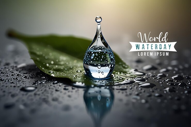 PSD ein wassertropfen liegt auf einem tisch mit einer wasserflasche