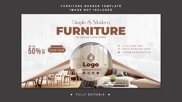 Ein web-banner-design für moderne möbel web-bannern-vorlagen-design
