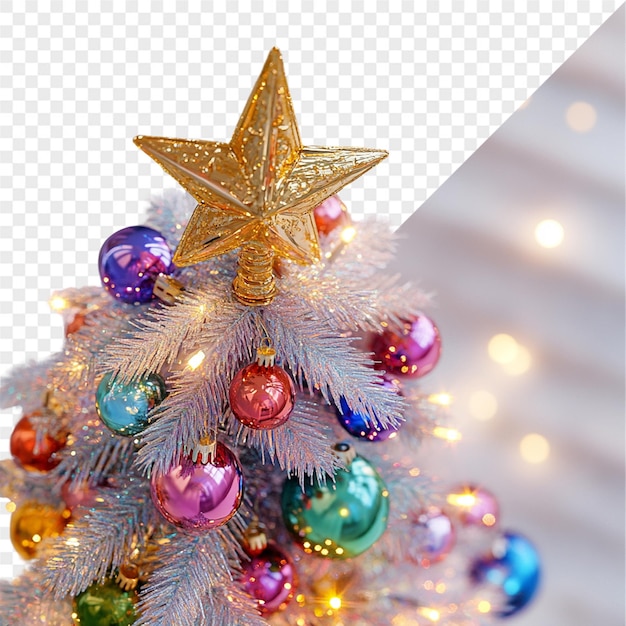 ein Weihnachtsbaum mit einem goldenen Stern darauf