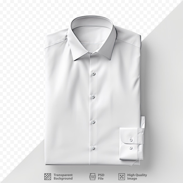 PSD ein weißes hemd mit einem knopf auf der vorderseite und der aufschrift „unten rechts“.