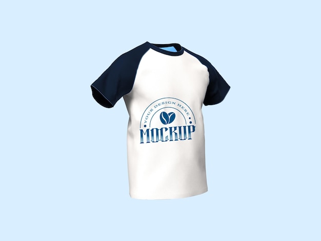 ein weißes und blaues Hemd mit einem blauen Logo darauf