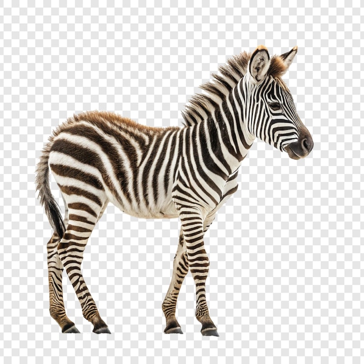 PSD ein zebra steht auf einem durchsichtigen hintergrund