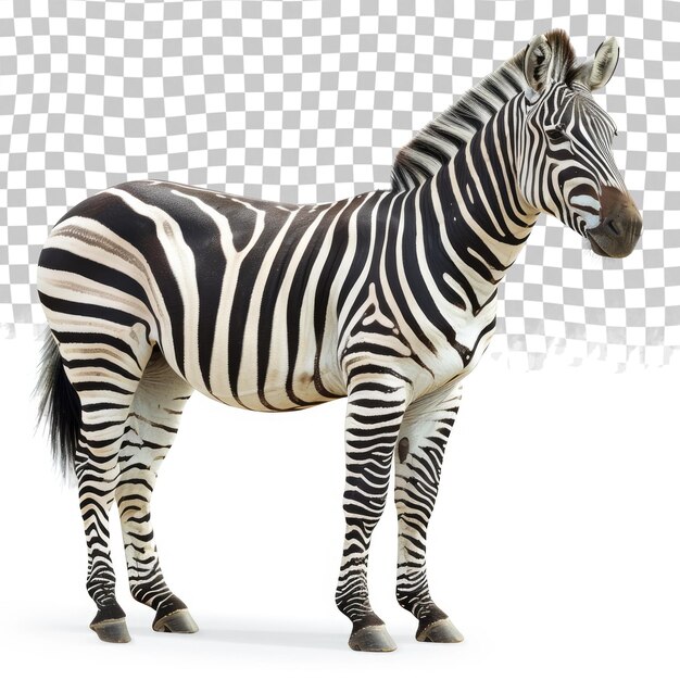 PSD ein zebra steht vor einem weißen hintergrund mit einem schwarz-weißen hintergrund