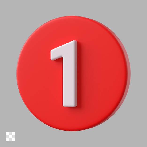 Ein Ziffern-Benachrichtigung 3D-Symbol